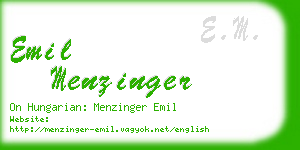 emil menzinger business card